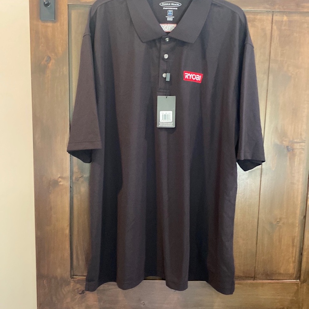 M204 NWT Ryobi logo Sz. 3XL Black Polo Men's Short Sleeve